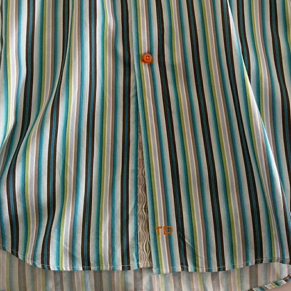 Thomas Dean Striped shirt with contrast cuff - Picture 4 of 6